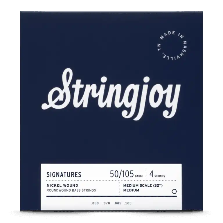 Stringjoy Medium Gauge (50-105) 4 String Medium Scale Nickel Wound Bass Guitar Strings
