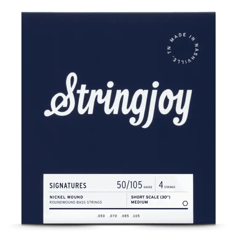 Stringjoy Medium Gauge (50-105) 4 String Short Scale Nickel Wound Bass Guitar Strings