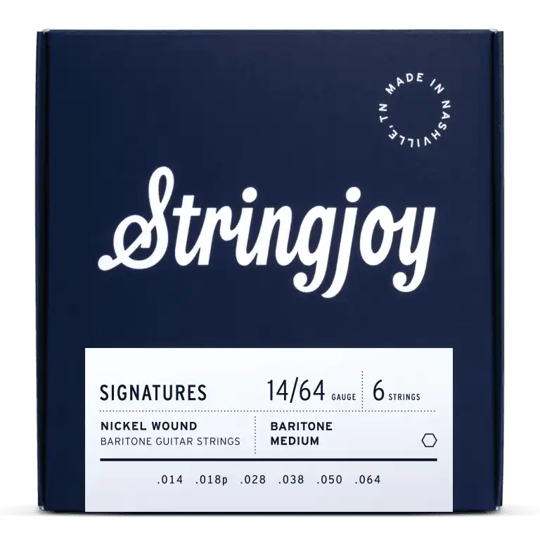 Stringjoy Signatures Baritone Balanced Medium Gauge 14-64 Nickel Wound Electric Guitar Strings