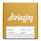 Stringjoy Brights Medium Gauge (13-56) 80/20 Bronze Acoustic Guitar Strings