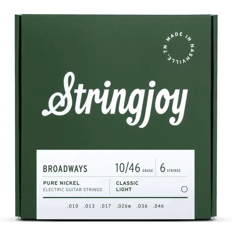 Stringjoy Broadways Classic Light Gauge 10-46 Pure Nickel Electric Guitar Strings