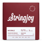 Stringjoy Naturals Baritone Light Gauge (15-70) Phosphor Bronze Acoustic Guitar Strings