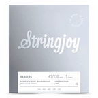 Stringjoy Rangers Light Gauge (45-130) 5 String Long Scale Stainless Steel Bass Guitar Strings