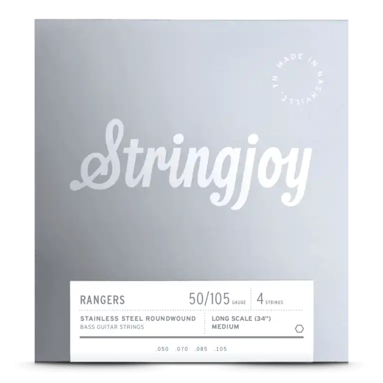 Stringjoy Rangers Medium Gauge (50-105) 4 String Long Scale Stainless Steel Bass Guitar Strings