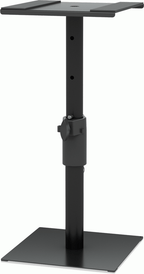 Behringer SM2001 desktop monitor stand for studio monitors, featuring adjustable height and sturdy metal construction.