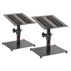 Pair of Xtreme SMS900 desktop studio monitor stands with adjustable height and sturdy brackets for optimal speaker positioning.