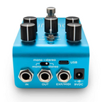 Strymon Cloudburst ambient reverb guitar effect pedal with control knobs and input/output jacks on a pedalboard.