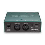 Strymon Conduit MIDI interface for effects pedals with quarter-inch cable connection, compact and professional music gear.