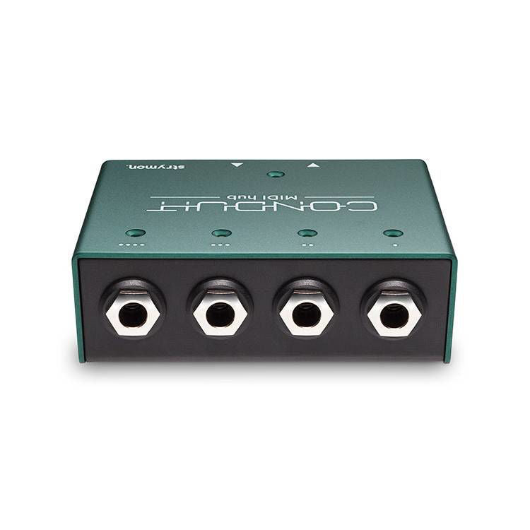 Strymon Conduit MIDI interface for effects pedals with quarter inch cable connection, compact design for versatile MIDI control