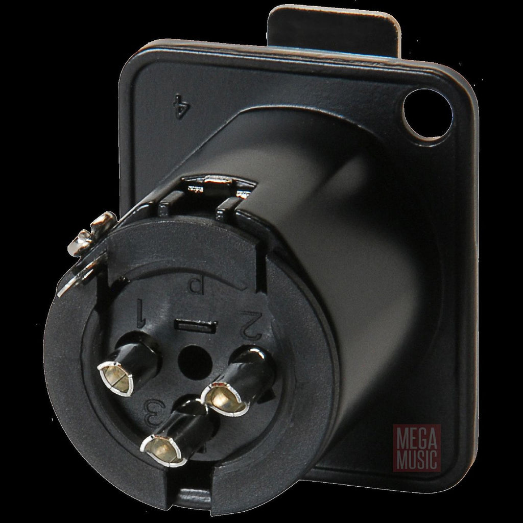 Amphenol AC3FDZB 3 Pin Female XLR Panel Mount in Black Finish