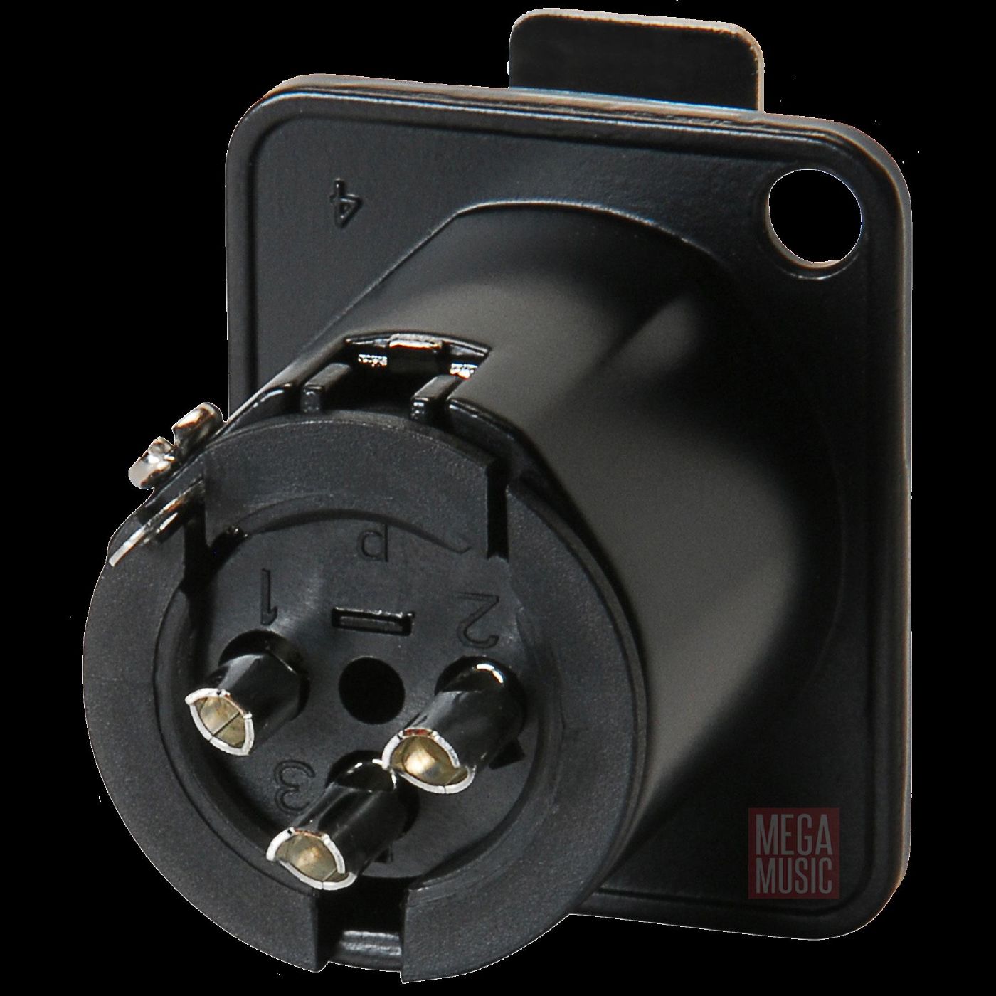 Amphenol AC3FDZB 3 Pin Female XLR Panel Mount in Black Finish