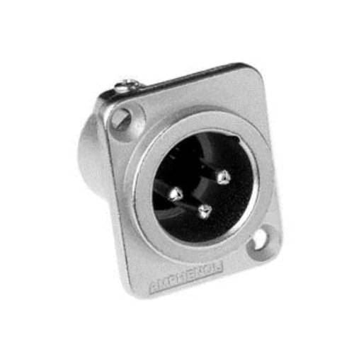 Amphenol AC3MDZ 3 Pin Male XLR Panel Mount in Nickel Finish