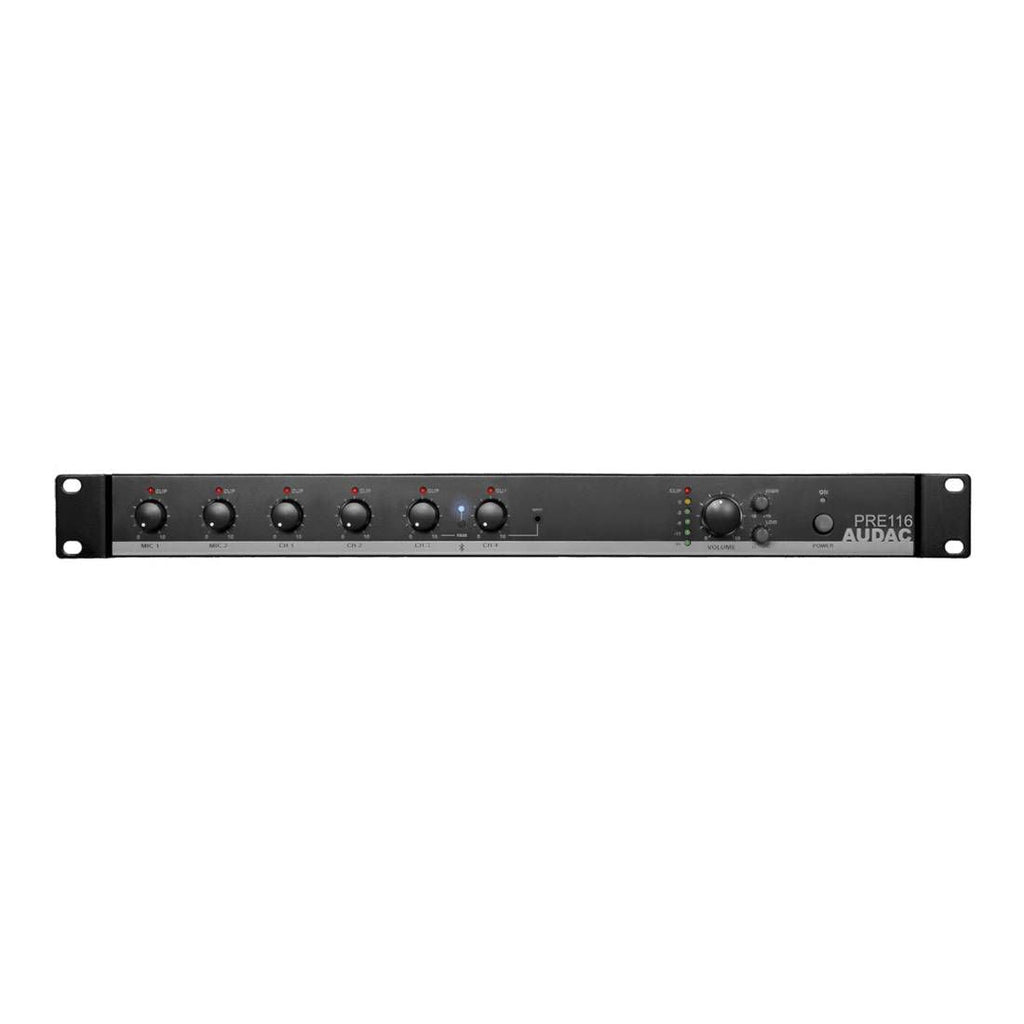 Audac PRE116 6 Channel Stereo Rack Mount Mixer