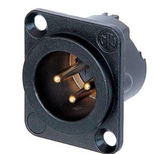 Neutrik NC3MD-LX-B Male 3-Pin Chassis Panel Mount