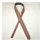 Colonial Leather 2.0 inch Padded Upholstery Leather Guitar Strap - Tan and Brown
