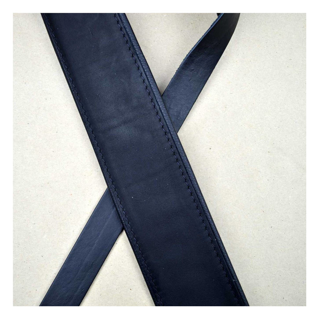 Colonial Leather 2.5 inch Padded Upholstery Leather Guitar Strap - Black and Black