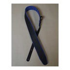 Colonial Leather 2.5 inch Padded Upholstery Leather Guitar Strap - Black and Blue
