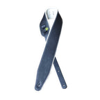 Colonial Leather 3.0inch Padded Upholstery Leather Guitar Strap - Black & White