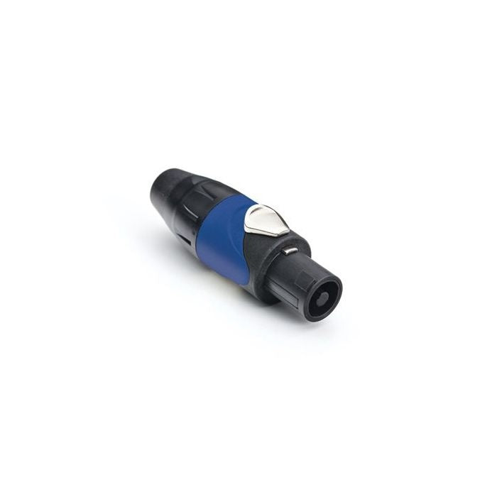 Amphenol SP-4-F Speakon 4-pole cable connector for PA systems, showing the black plastic body and metal contacts.