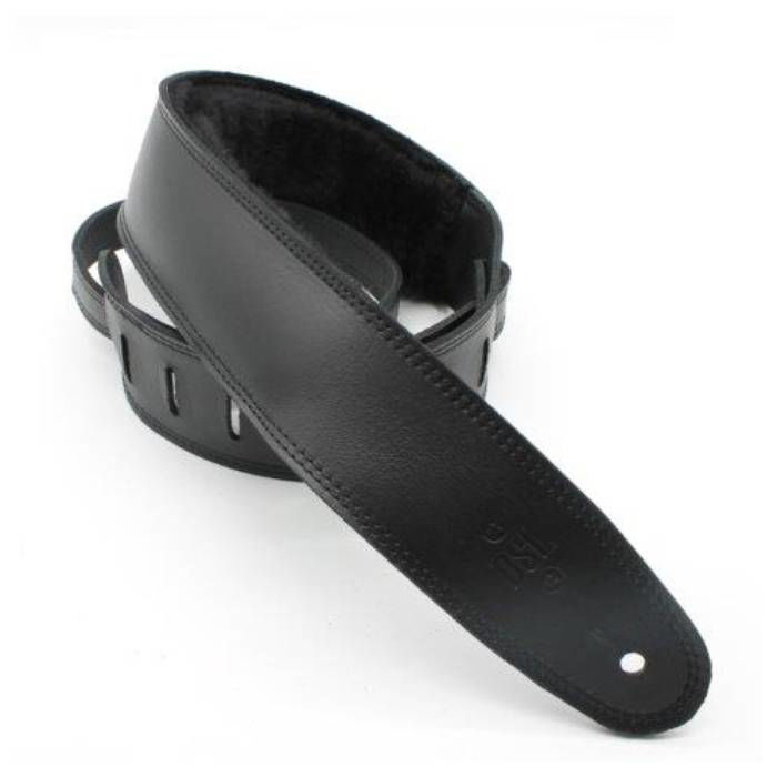 DSL Straps Premium Series Sheep Skin Guitar Strap 2.5in - Black/Sheepskin Black