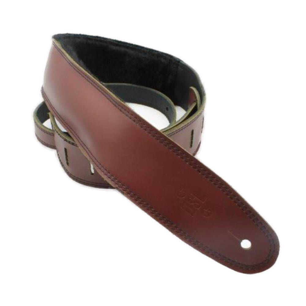 DSL Straps Premium Series Sheep Skin Guitar Strap 2.5in - Maroon/Sheepskin Black