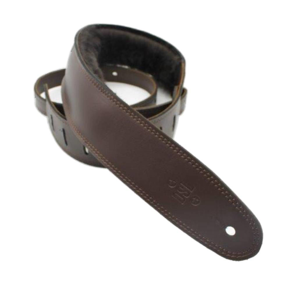 DSL Straps Premium Series Sheep Skin Guitar Strap 2.5in - Saddle Brown/Sheepskin Brown
