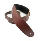 DSL Straps Premium Series Sheep Skin Guitar Strap 2.5in - Maroon/Sheepskin Brown