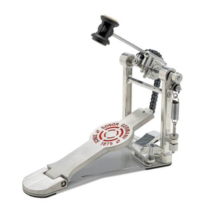 Sonor 4000 Series Single Pedal with Bag in Silver Lacquer Coating