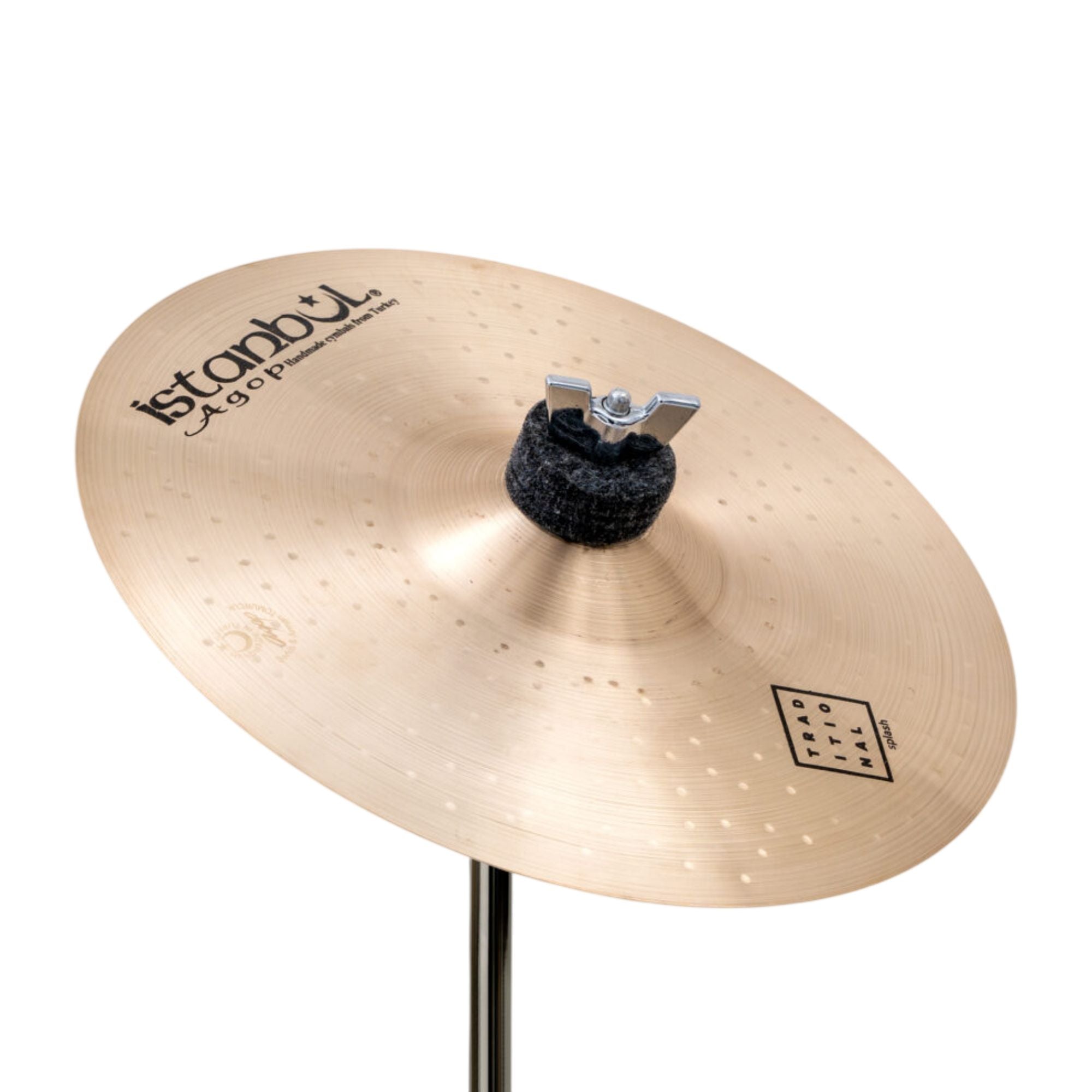 Istanbul 9 Istanbul Agop Traditional Splash cymbal, single cymbal with a shiny finish and detailed branding visible.