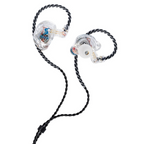 Stagg SPM-435 high-resolution quad driver in-ear headphones in transparent design with detailed ear tips and sleek build.