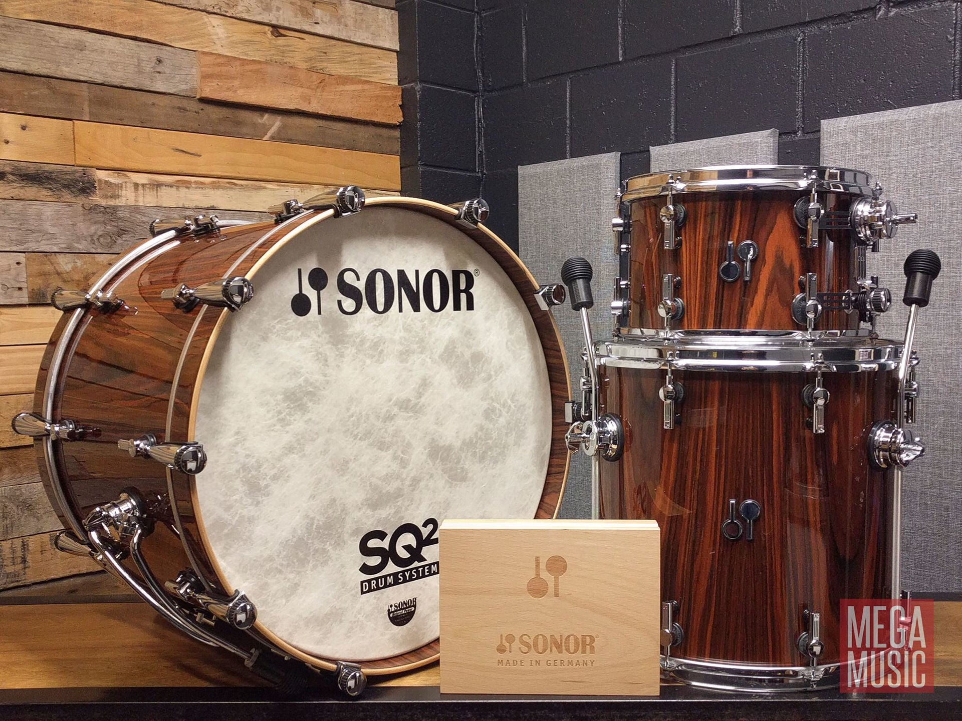 Sonor SQ2 Rosewood Gloss 22-inch 3 Piece Shell Pack Drum Kit