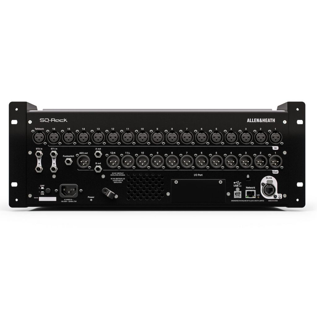 Allen & Heath SQ 48ch 96kHz mixer, 16in/12out local I/O 8FX I/O Port  Rack
