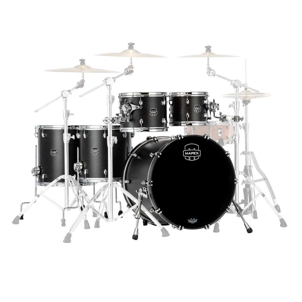 Mapex Saturn Renew Series 5 pce Shell Pack Satin Black 22 10 12 14 16