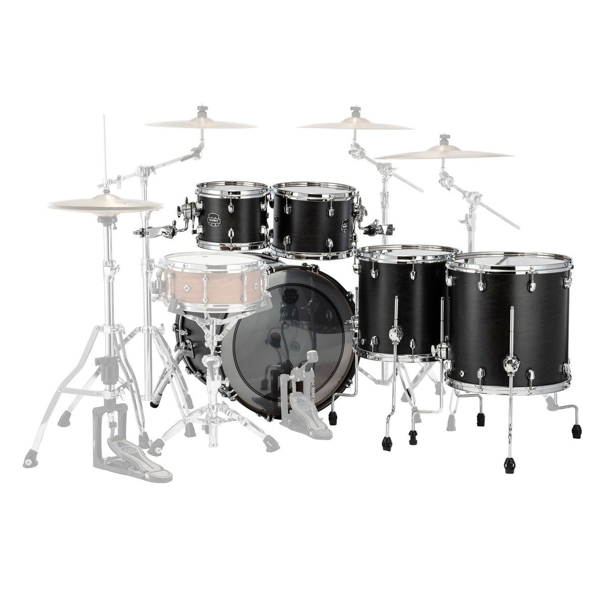 Mapex Saturn Renew Series 5 pce Shell Pack Satin Black 22 10 12 14 16