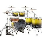 Mapex Saturn drum kit with 22-inch bass drum, 10, 12, 14, 16-inch toms in sulphur fade finish, assembled on a white background.