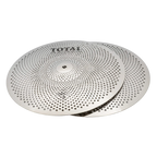 Total Percussion 14-inch silver sound reduction hi hat cymbal pair, single cymbals set for drum kits