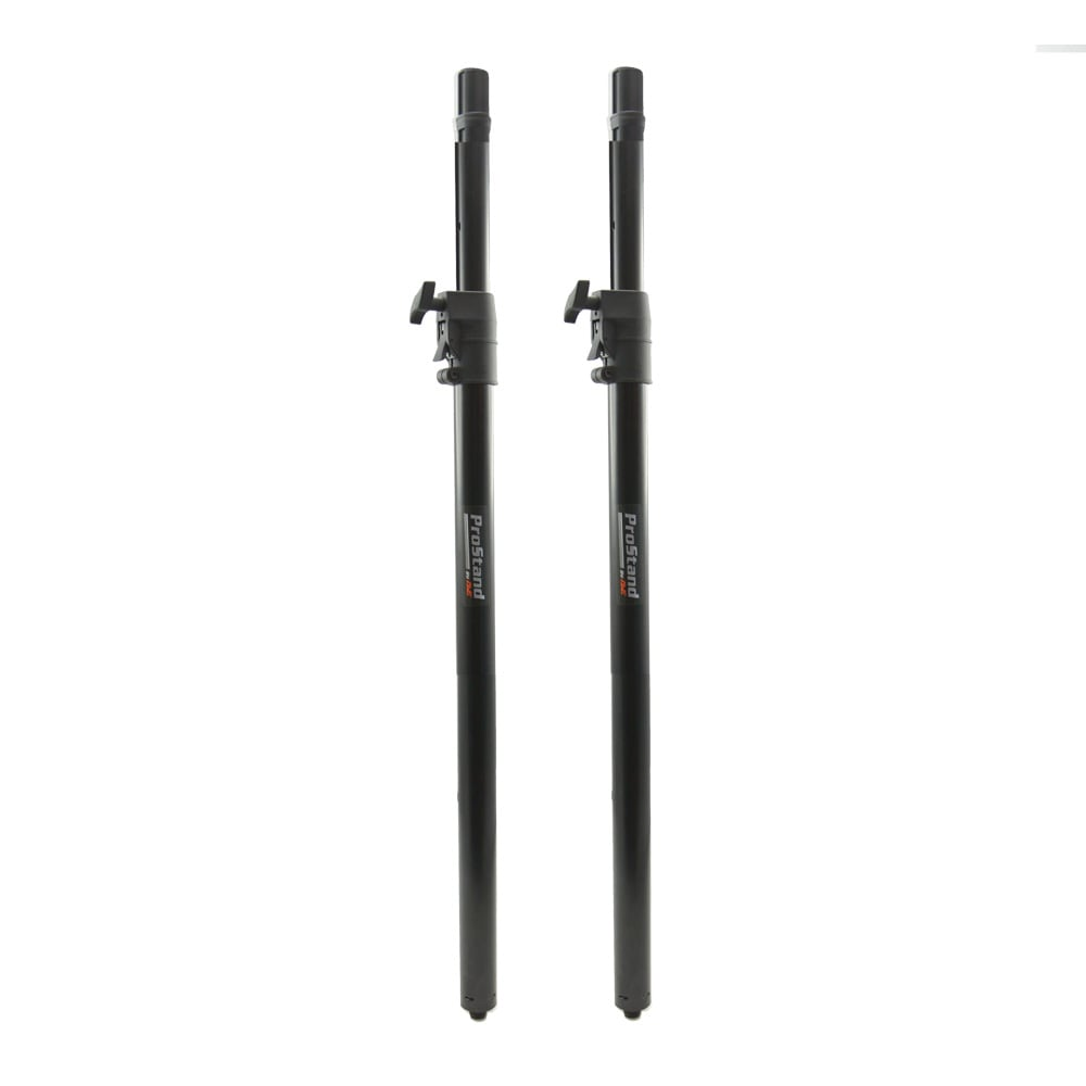 Pair of ProStand SS-EXTM20 speaker distance poles showing adjustable metal stands for audio speaker positioning.