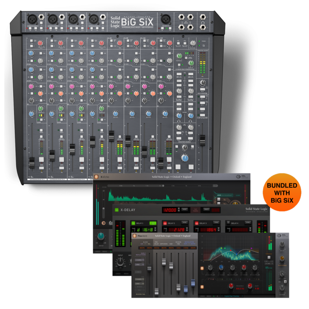 Solid State Logic SSL BiG SiX Mixer with SuperAnalogue & G-Comp Bus Compressor + Free Plugins!