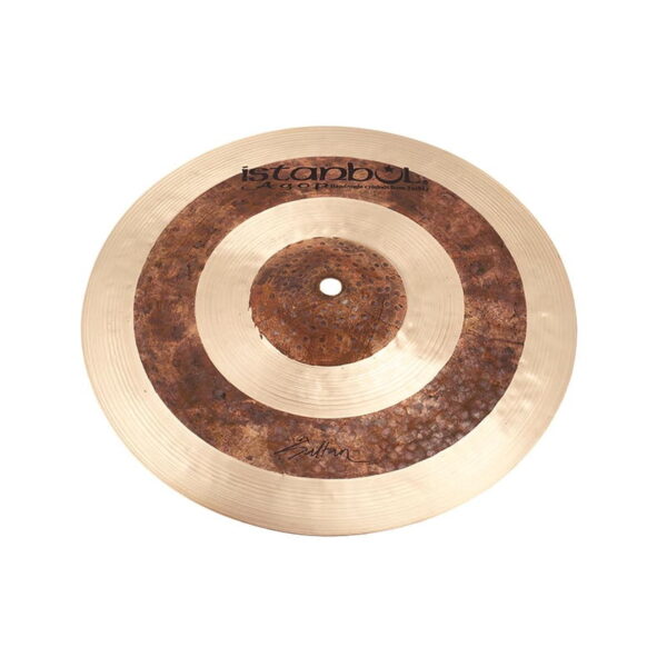 Istanbul Agop Sultan Splash cymbal, single cymbal from the Istanbul 10 series, shown in a close-up image highlighting its size and finish.