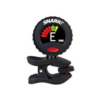 SNARK Snark ST-8 HPT high precision rechargeable chromatic clip-on guitar tuner attached to a guitar headstock.