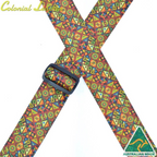 Colonial Leather 50mm Printed Webbing Guitar Strap - Stained Glass Windows