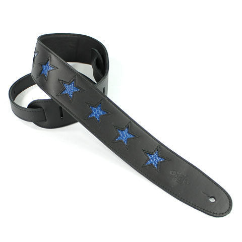DSL Straps Designers Series Star Guitar Strap 2.5in - Blue Star