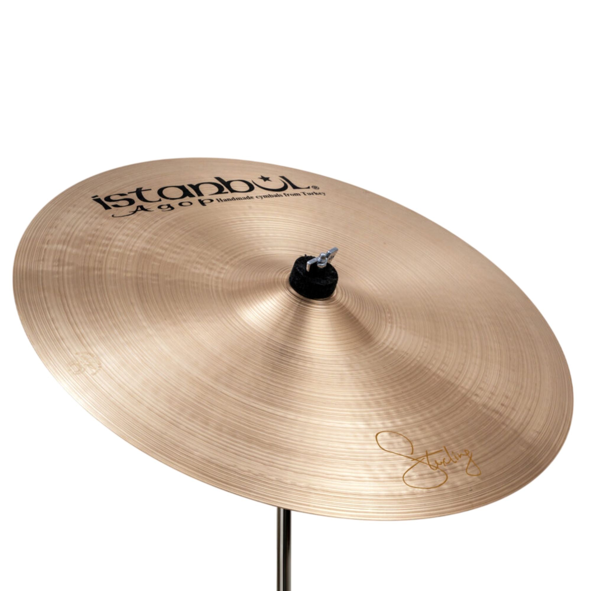Istanbul Agop Sterling Crash Ride cymbal, single cymbal in a natural finish with detailed hand-hammered surface.
