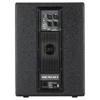 RCF SUB 702-AS MK2 12-inch powered subwoofer showing sleek black enclosure and control panel for enhanced bass sound.
