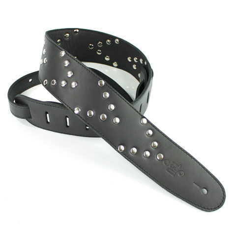 DSL Straps Metal Series Stud Metal Guitar Strap 2.5in Stud Pattern V - Black