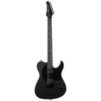 Spira T-400 Baritone electric guitar in satin black with a sleek finish and modern design, showcasing the instrument's body and neck.