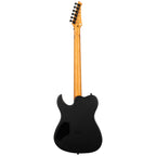 Spira T-400 Baritone electric guitar in satin black with a sleek body and chrome hardware, showcasing its modern design and pickups.