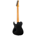 Spira T-407-MBK electric guitar in satin black with sleek body and dual pickups, ideal for versatile playing styles.