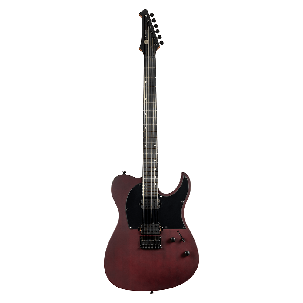 Spira T-400 MWR HH Electric Guitar with Roasted Maple Neck and Ebony Fretboard in Satin Wine Red