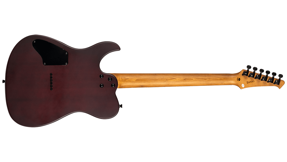 Spira T-400 MWR HH Electric Guitar with Roasted Maple Neck and Ebony Fretboard in Satin Wine Red